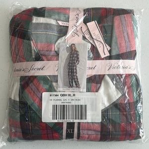 Victoria’s Secret Plaid Print Flannel Pajama Set, Sz XL Regular